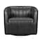 Armen Living Aries Pewter Genuine Leather Swivel Barrel Chair LCARCHPW - alternate 5